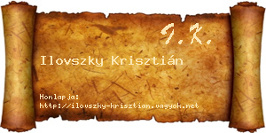 Ilovszky Krisztián névjegykártya
