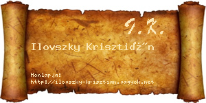 Ilovszky Krisztián névjegykártya
